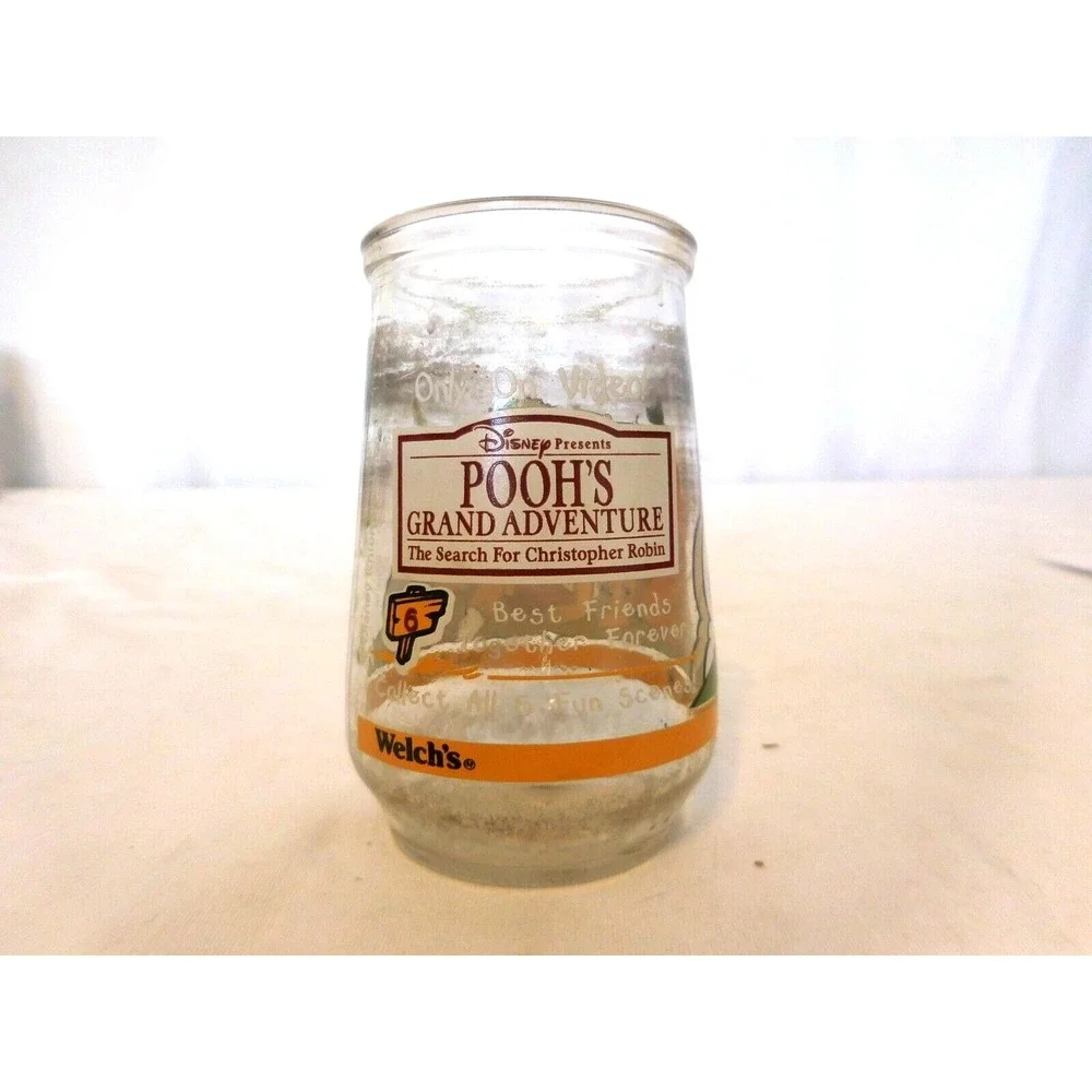 Welch's Disney Winnie The Pooh Jelly Jar Glass Cup Pooh's Grand Adventure